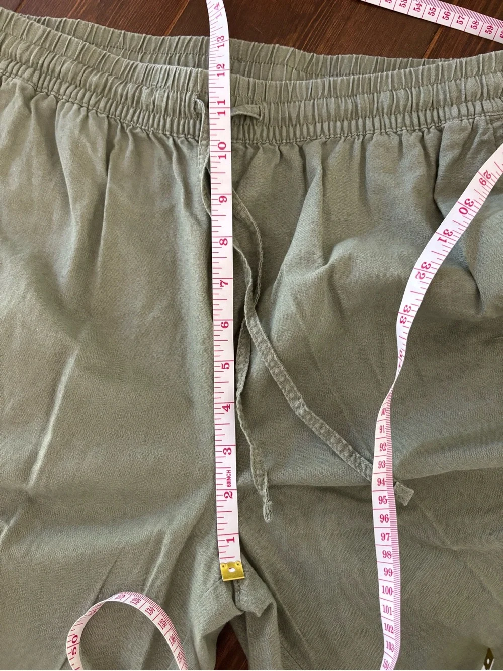 H&M Linen Blend Wide Leg Pants – Khaki Green – Size Medium - Picture 9 of 9